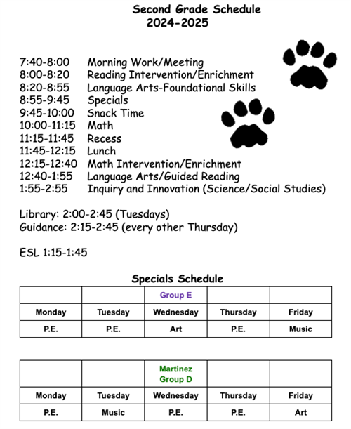 Class Schedule 